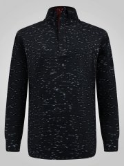 D555 Chandler Reno 1/4 Zip Neck Sweatshirt With Bear Logo Fekete