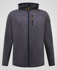 D555 Conrad Detachable Hood Bonded Fleece Zip Through Hoody Tengerészkék