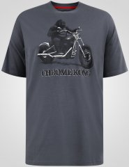 D555 Craig Gorilla Biker Póló Nyomattal Sötétszürke