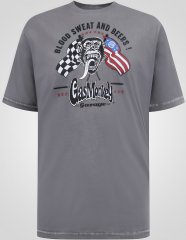 D555 Jasper Official Gas Monkey Póló Nyomattal Szürke