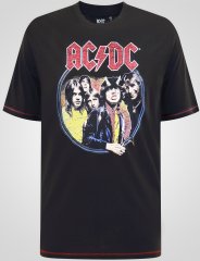D555 Hugh Official ACDC Highway To Hell Póló Nyomattal Fekete