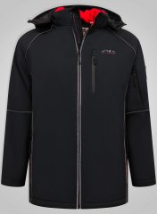 D555 Jamie Soft Shell Detachable Hood Padded Jacket Fekete TALL