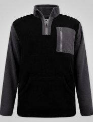 D555 Daly Quarter Zip Fleece Sweatshirt Fekete/Szürke