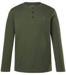 JP1880 Henley Shirt Long Sleeve Dark Green