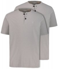 JP1880 708420 Henley póló 2 darab Szürke melírozott