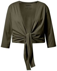 Ulla Popken 794514 Megkötős jersey bolero Sötétzöld