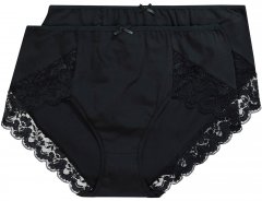 Ulla Popken 824106 Alsók csipkével 2 db Fekete