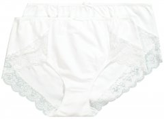 Ulla Popken 824106 Női boxeralsók csipkével 2 db Fehér