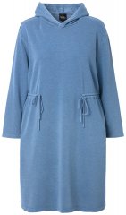 Ulla Popken 834536 Pulóverruha kapucnival Denimkék