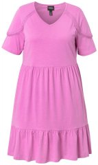 Ulla Popken 840115 Rövid ujjú jersey ruha Rózsaszín