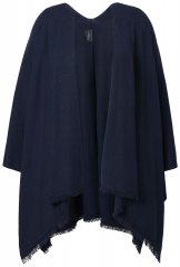 Ulla Popken 841117 Strasszos oversize kötött poncsó Sötétkék
