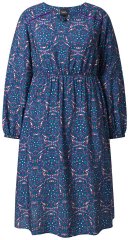 Ulla Popken 842153 Mintás midiruha Petrol