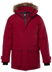Men+ 619 Funkcionális parka műszőrmés kapucnival Borvörös