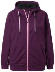 Ulla Popken 843186 Vízlepergető softshell kabát fényvisszaverőkkel Borvörös
