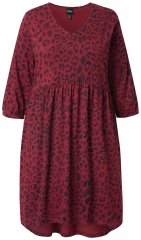 Ulla Popken 844945 A-vonalú jersey ruha V-nyakkal Szilva