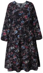 Ulla Popken 845287 Mintás midiruha Fekete