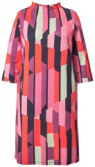 Ulla Popken 845794 Mintás jersey ruha Rózsaszín