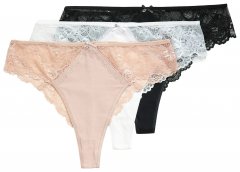 Ulla Popken 848522 Tangák csipkével 3 db Fekete