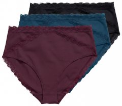 Ulla Popken 848803 Alsók csipkével 3 db Borvörös
