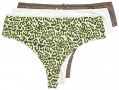 Ulla Popken 848826 Állatmintás tangák 3 db Taupe