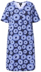 Ulla Popken 850121 Rövid ujjú jersey ruha V-nyakkal Kék