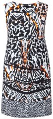 Ulla Popken 850175 Ujjatlan jersey ruha zsebekkel Fekete