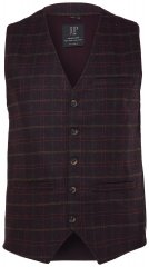 JP1880 851393 Kockás tweed mellény Borvörös