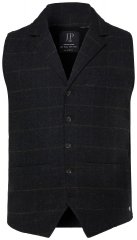 JP1880 851395 Kockás tweed mellény sztreccsel Fekete
