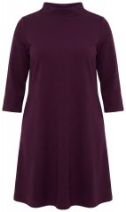 Ulla Popken 851664 Jersey ruha garbónyakkal Szilva