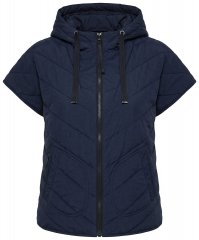 Ulla Popken 851785 Oversize kapucnis steppelt mellény Sötétkék
