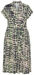 Ulla Popken 852257 Mintás maxiruha Taupe