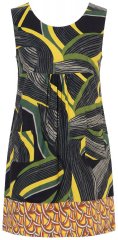 Ulla Popken 852329 Csíkos jersey ruha Olívazöld
