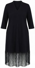 Ulla Popken 852937 Jersey ruha Fekete