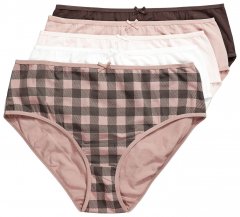 Ulla Popken 854114 Kockás alsók 5 db Taupe
