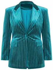 Ulla Popken 855499 Strasszos bársony blézer Türkiz