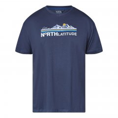 North Latitude Mountain T-Shirt V-Neck Tengerészkék