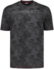 Adamo Tropical Regular Fit Printed T-shirt Charcoal