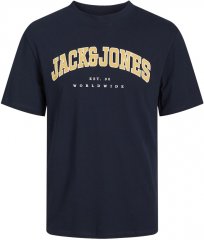 Jack & Jones CALEB VARSITY O-Neck T-Shirt Navy Blazer