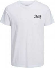 Jack & Jones CORP Logo T-Shirt White w Small Black Print