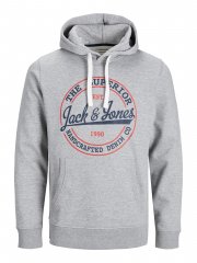 Jack & Jones JJBRAT SWEAT Hoodie Light Grey