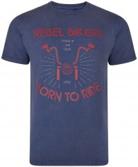Kam Jeans 5319 Rebel Bikers T-shirt Indigo Blue