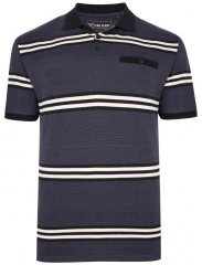 Kam Jeans 5452 Yarn Dye Srtipe Polo Charcoal