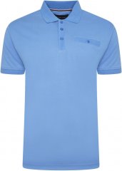 Kam Jeans 5498 Jersey Polo with Self Stripe Jacquard Collar/Cuffs Royal Blue