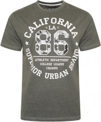 Kam Jeans 5748 California Camo 86 Print T-Shirt Khaki Marl