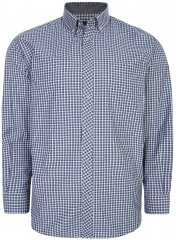 Kam Jeans 6219 LS Mini Gingham Check Shirt Charcoal