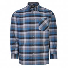 Kam Jeans 6222 Grazed Check Pattern Shirt Turquoise