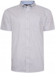 Kam Jeans 6279 All Over Geo Print Shirt White