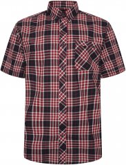 Kam Jeans 6301 Casual Check Short Sleeve Shirt Burgundy