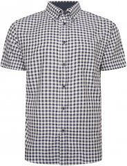 Kam Jeans 6302 Casual Gingham Check Shirt Blue