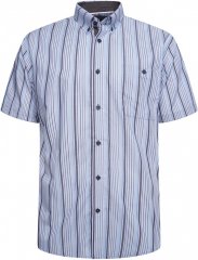 Kam Jeans 6320 Casual Stripe Short Sleeve Shirt Sky Blue